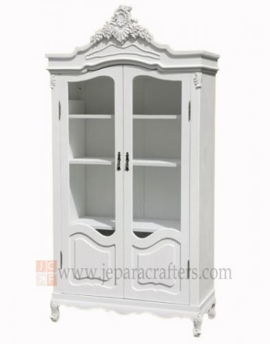 Louis Glass doors Armoire Carved FS-AW008
